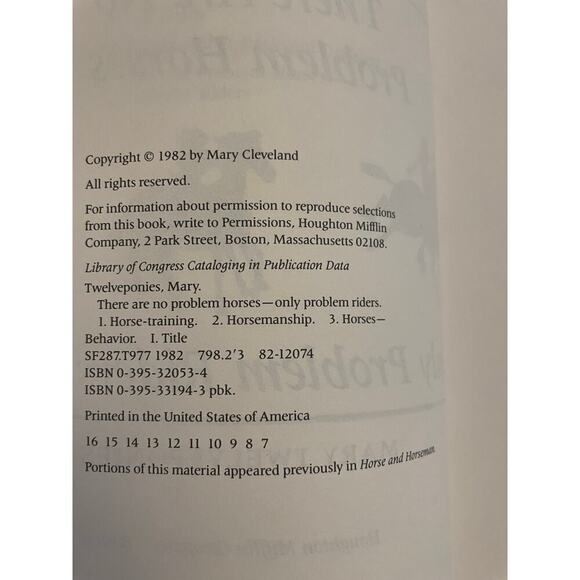 VTG There are no problem horses, only problem riders.Mary Twelveponies. p/b 1982 - Picture 3 of 5